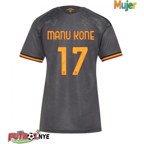Camiseta AS Roma Manu Kone #17 Tercera Equipación para mujer 2026-27 manga corta